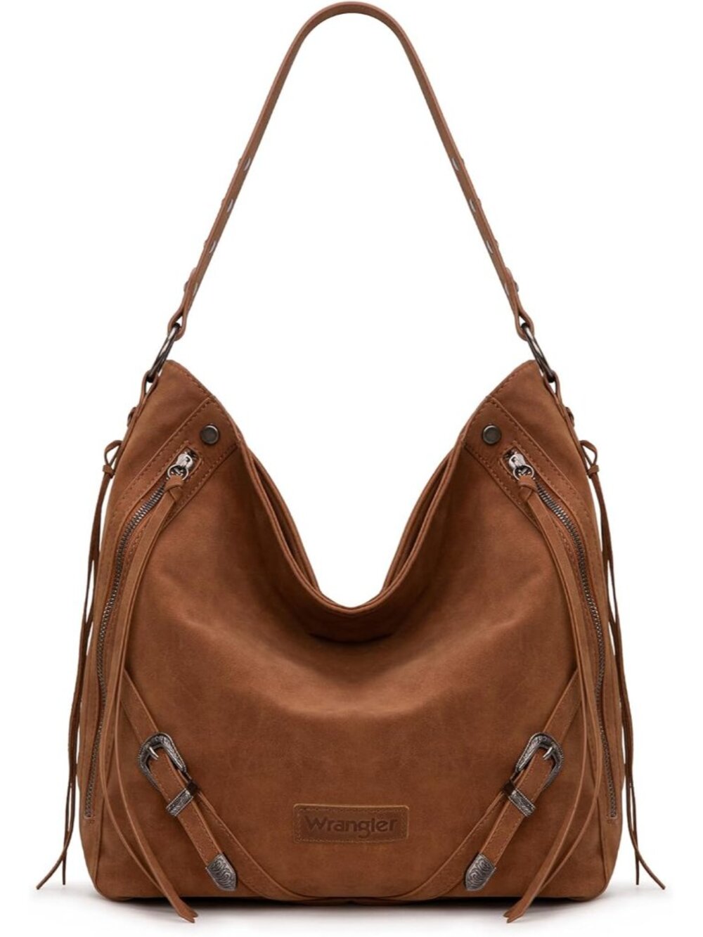 Wrangler Large Hobo Purses and Handbags for Women with Buckle and Fringe Zipper